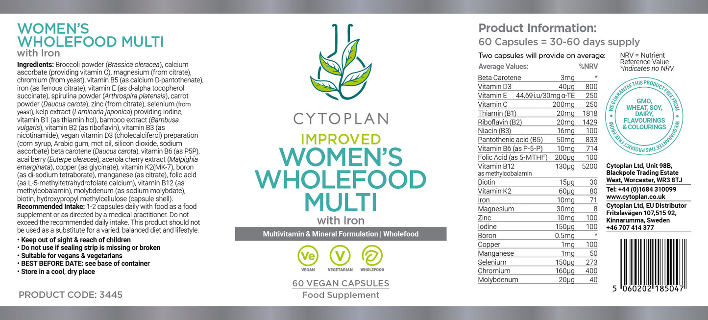 Women’s whole food multivitamin and mineral (60 capsules)