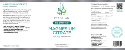 Magnesium Citrate (120 Capsules)
