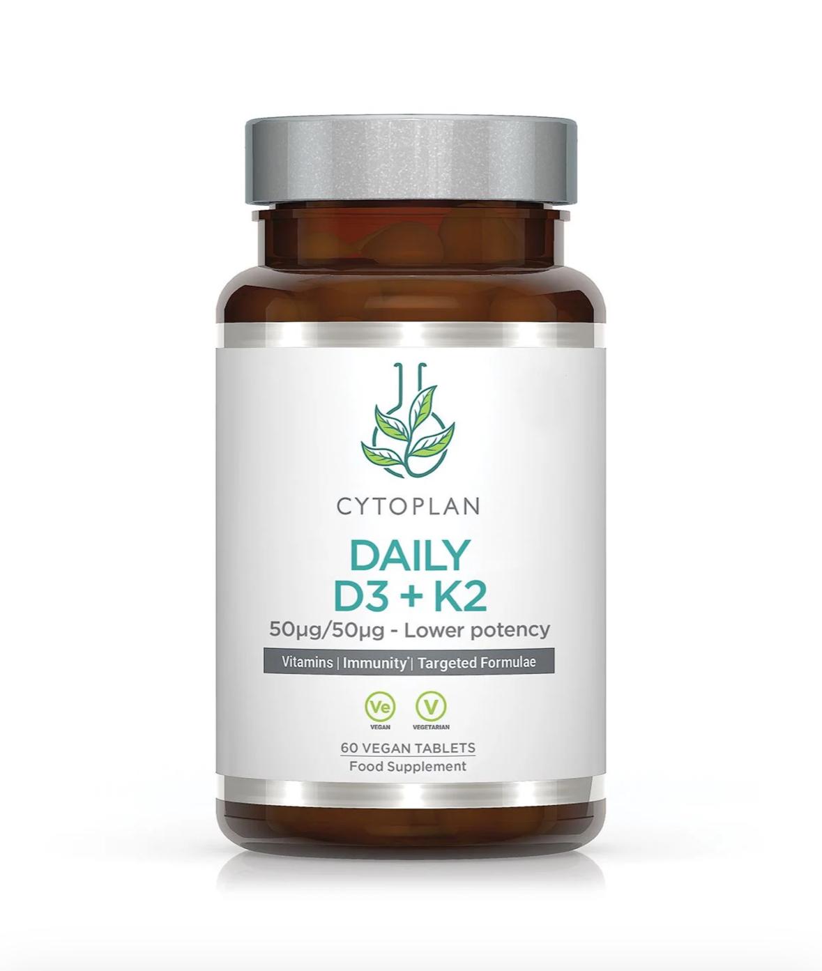 Lower potency Vitamin D3+K2 (60 capsules)
