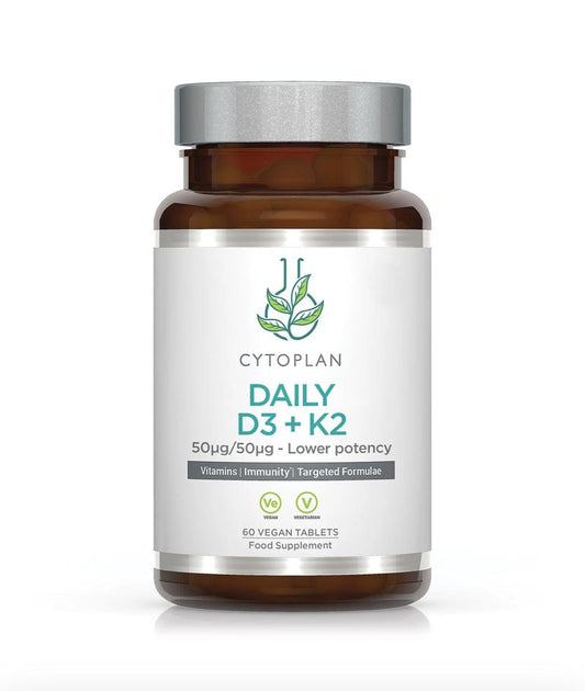 Lower potency Vitamin D3+K2 (60 capsules)