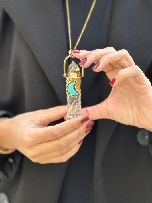 Vintage Style Citrine Point Essential Oil Necklace